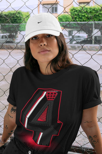 Jordan 4 Red Thunder Sneaker Match Tees Four Statue Sneaker Tees Jordan 4 Red Thunder Sneaker Release Tees Unisex Shirts