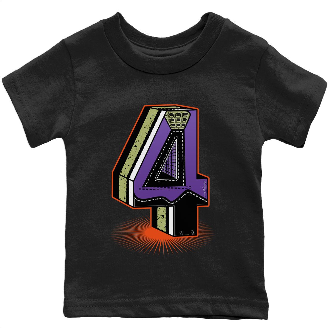 Jordan 4 Canyon Purple Sneaker Match Tees Four Statue Sneaker Tees Jordan 4 Canyon Purple Sneaker Release Tees Kids Shirts