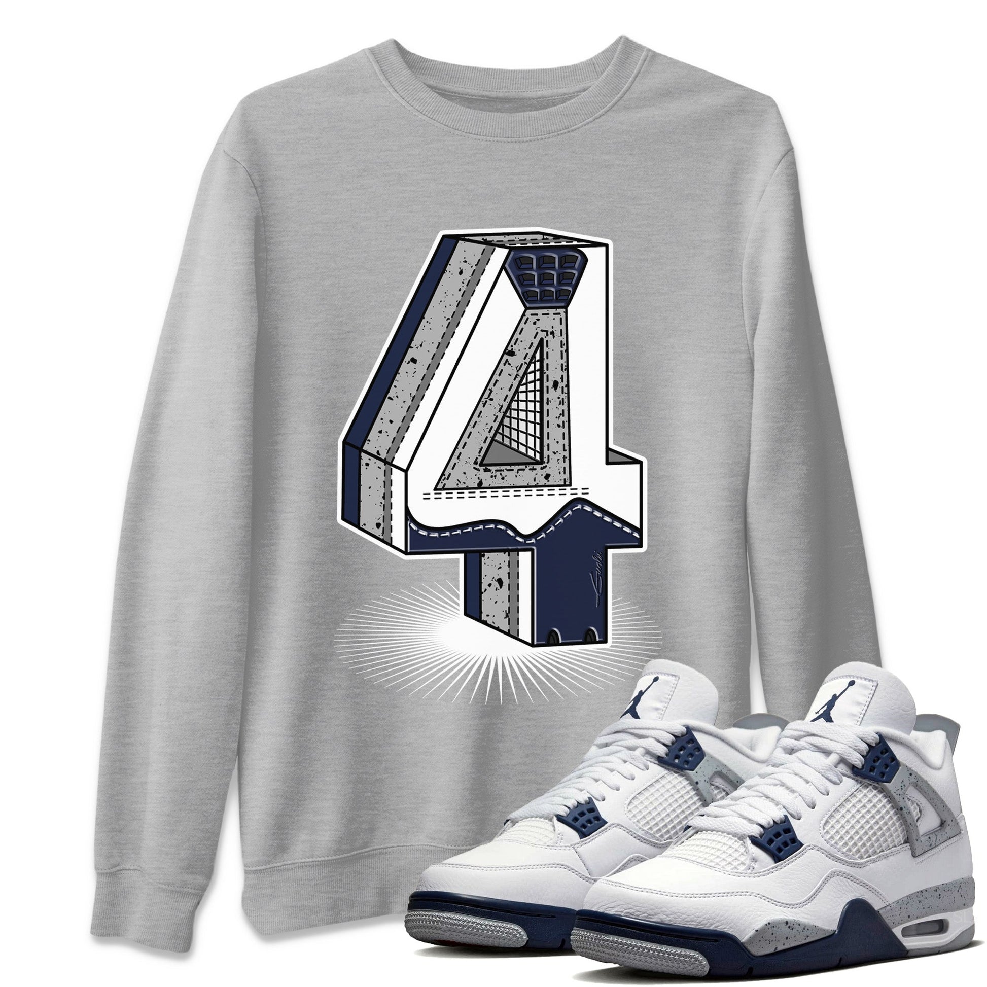 Jordan 4 Midnight Navy Sneaker Match Tees Four Statue Sneaker Tees Jordan 4 Midnight Navy Sneaker Release Tees Unisex Shirts