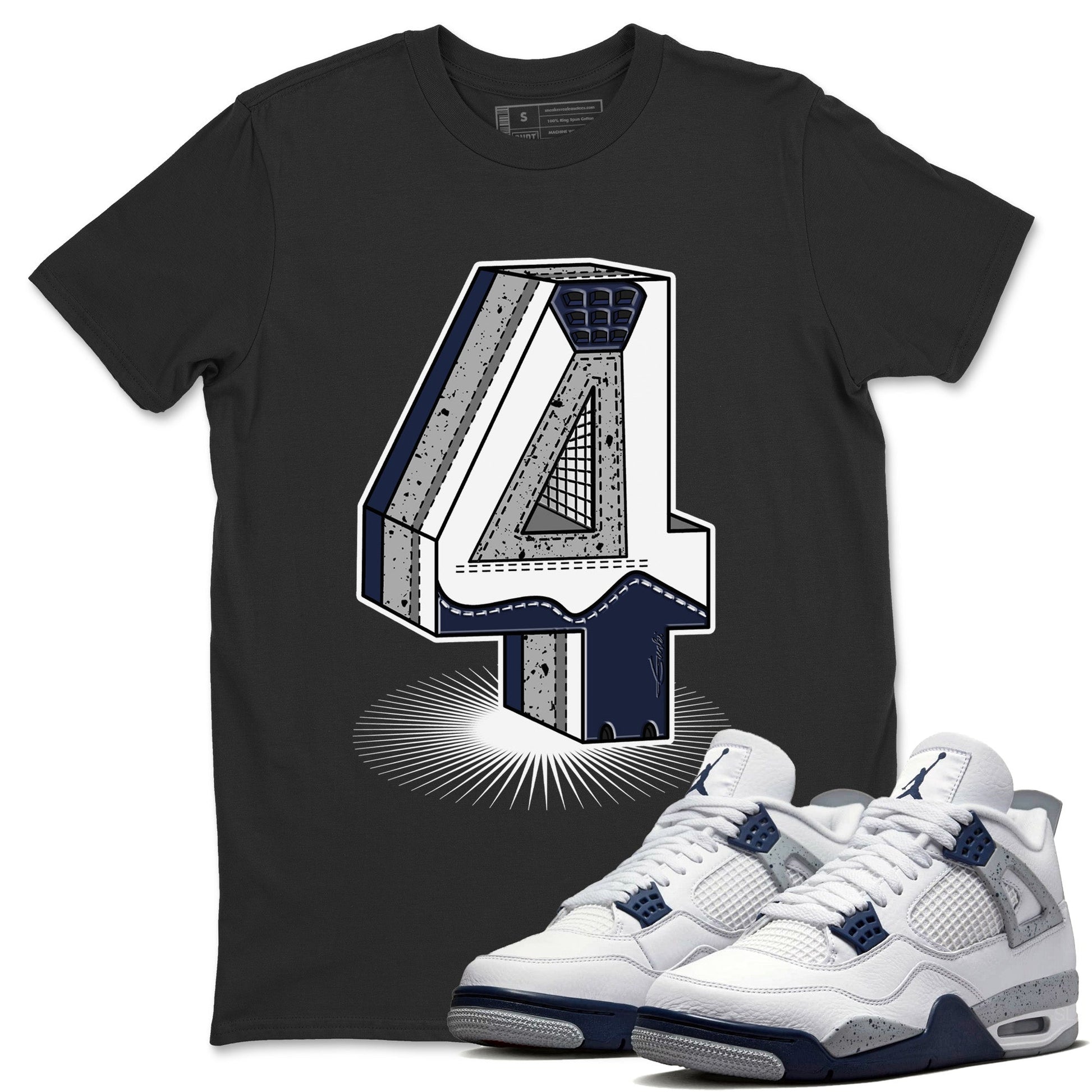 Jordan 4 Midnight Navy Sneaker Match Tees Four Statue Sneaker Tees Jordan 4 Midnight Navy Sneaker Release Tees Unisex Shirts