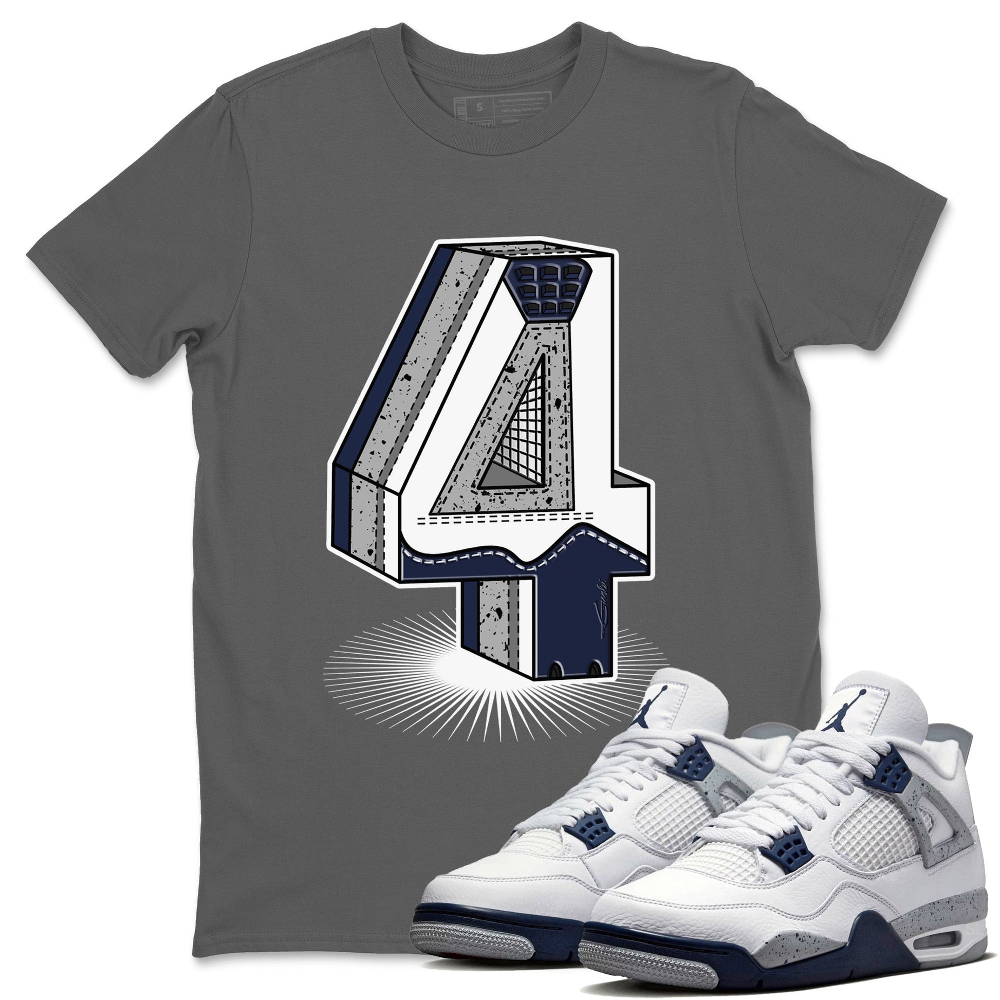 Jordan 4 Midnight Navy Sneaker Match Tees Four Statue Sneaker Tees Jordan 4 Midnight Navy Sneaker Release Tees Unisex Shirts
