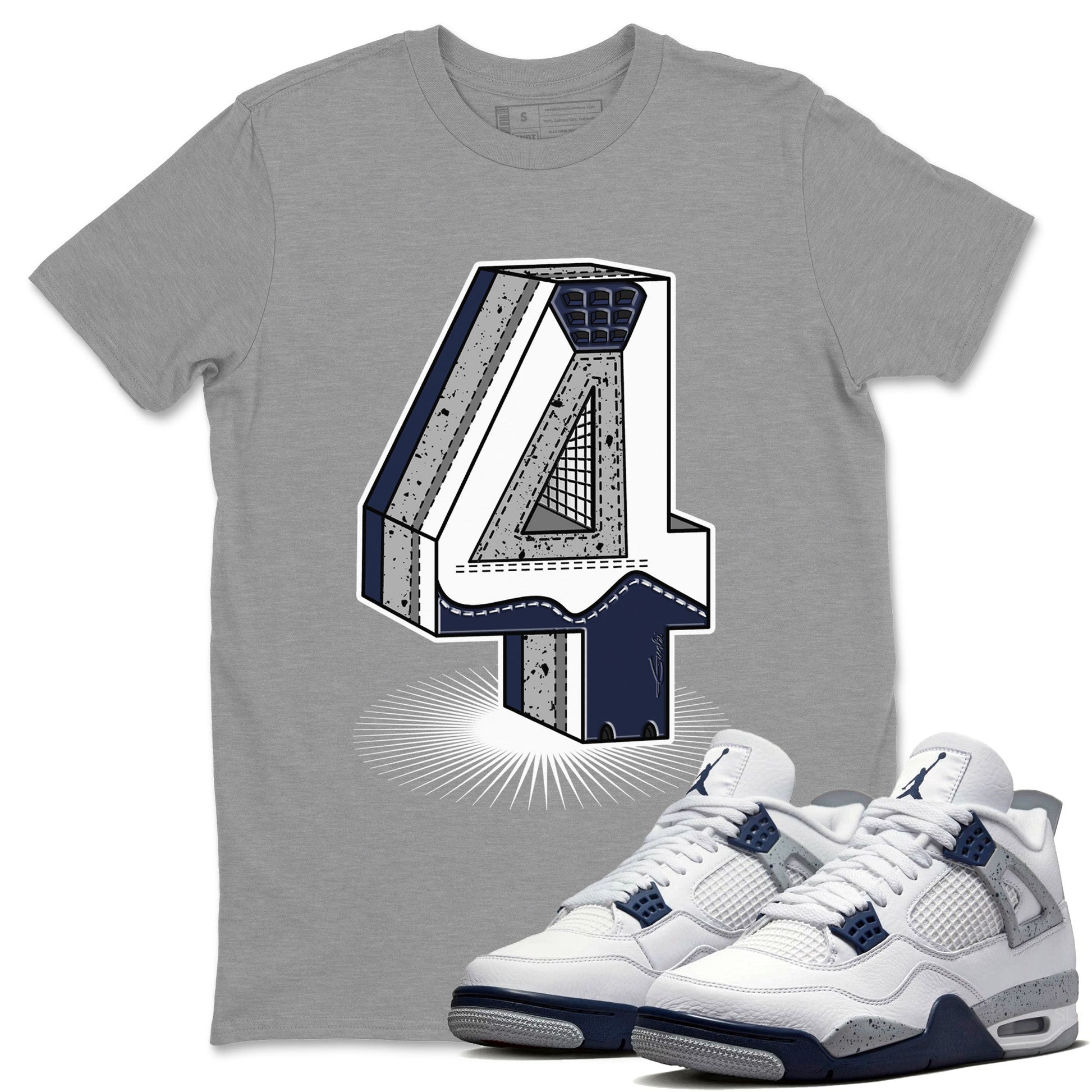 Jordan 4 Midnight Navy Sneaker Match Tees Four Statue Sneaker Tees Jordan 4 Midnight Navy Sneaker Release Tees Unisex Shirts