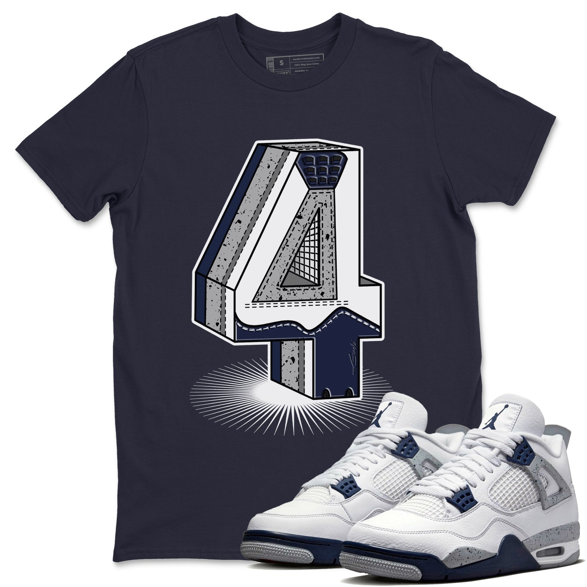 Jordan 4 Midnight Navy Sneaker Match Tees Four Statue Sneaker Tees Jordan 4 Midnight Navy Sneaker Release Tees Unisex Shirts