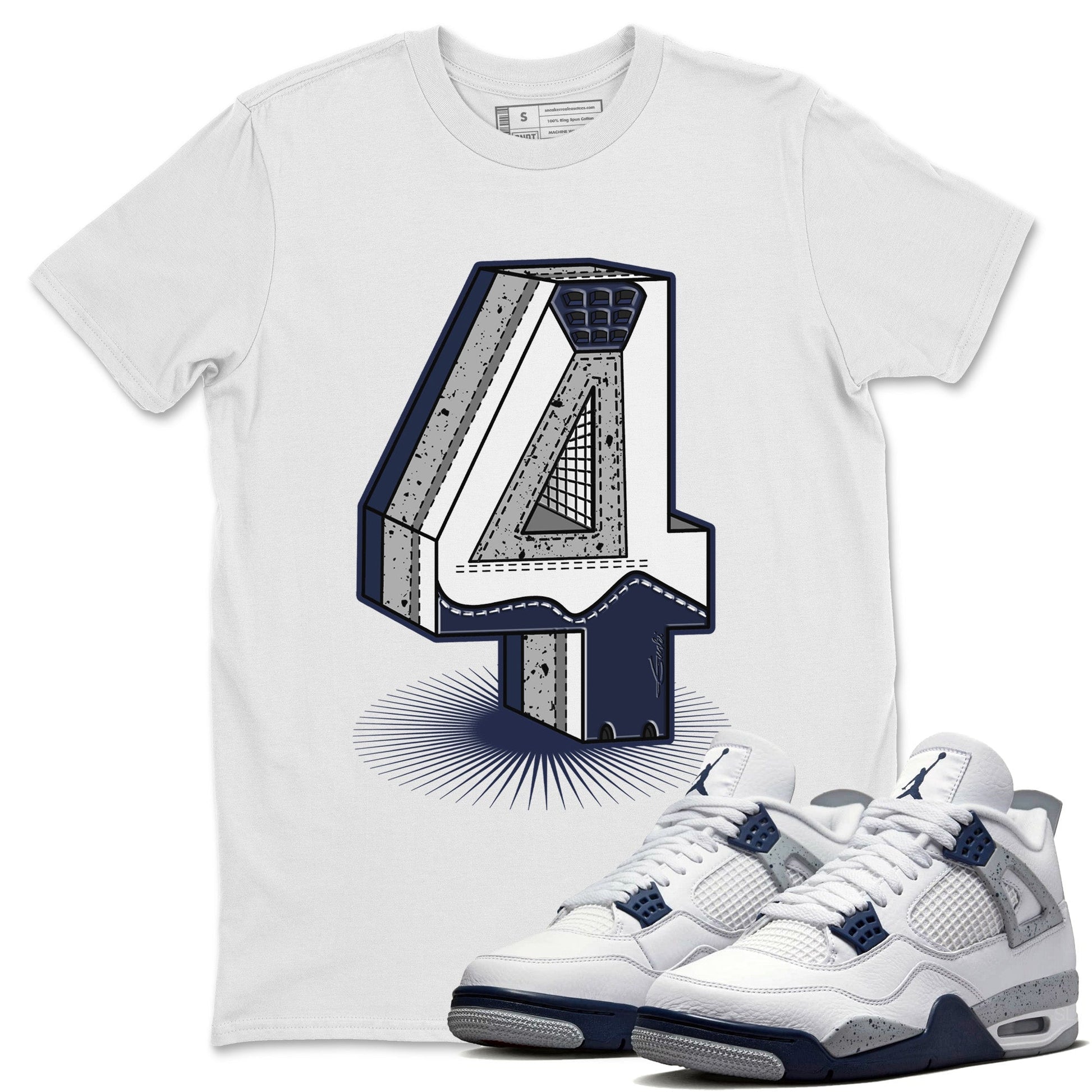Jordan 4 Midnight Navy Sneaker Match Tees Four Statue Sneaker Tees Jordan 4 Midnight Navy Sneaker Release Tees Unisex Shirts