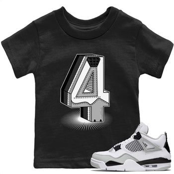 Jordan 4 Military Black Sneaker Match Tees Four Statue Sneaker Tees Jordan 4 Military Black Sneaker Release Tees Kids Shirts