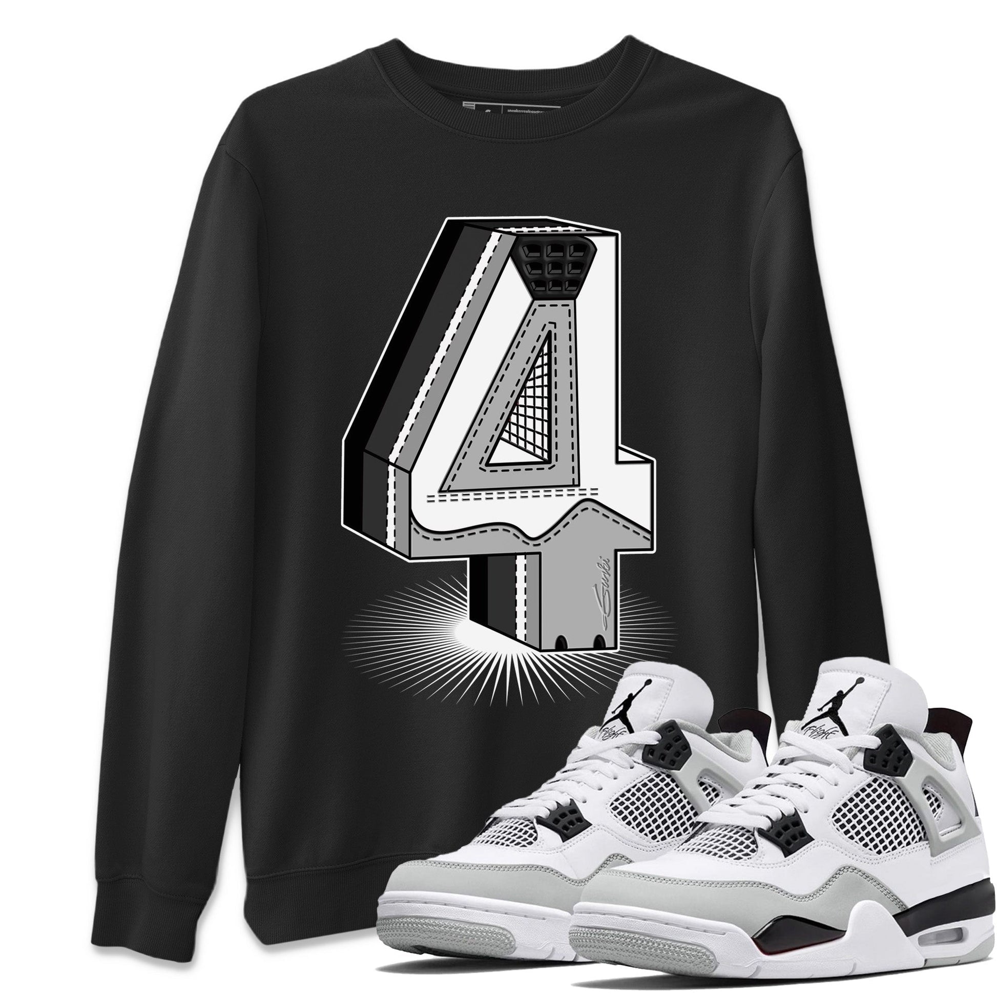 Jordan 4 Military Black Sneaker Match Tees Four Statue Sneaker Tees Jordan 4 Military Black Sneaker Release Tees Unisex Shirts