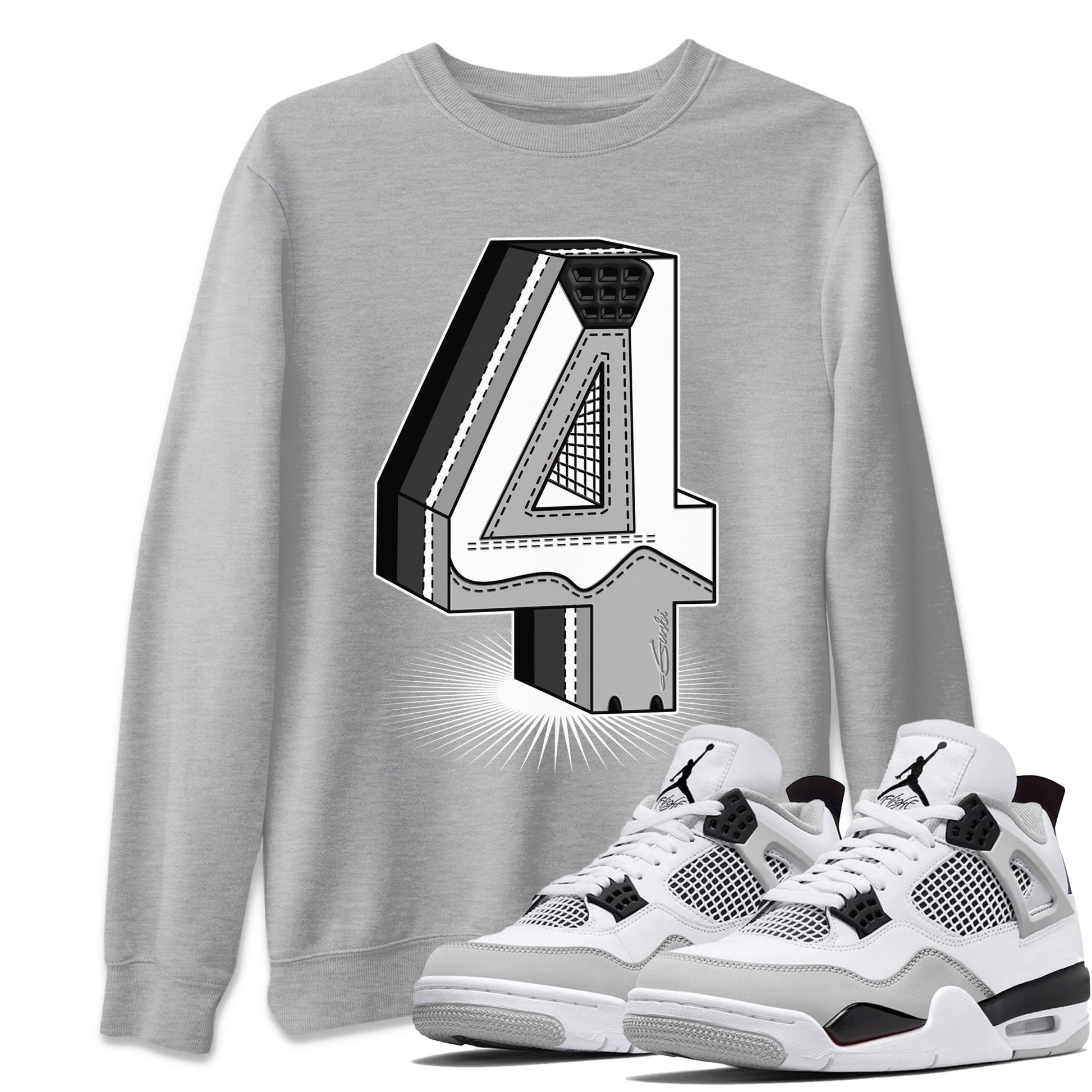 Jordan 4 Military Black Sneaker Match Tees Four Statue Sneaker Tees Jordan 4 Military Black Sneaker Release Tees Unisex Shirts