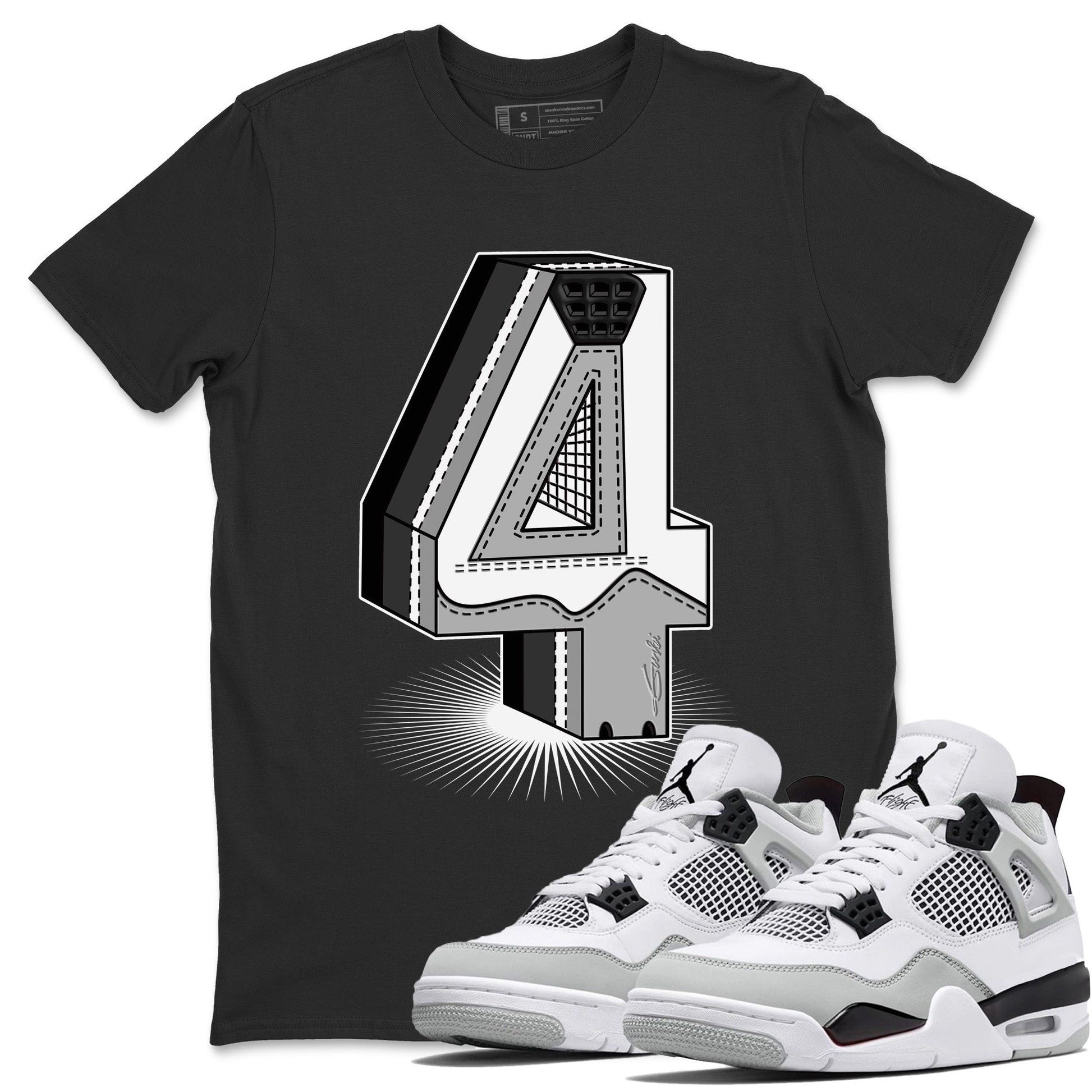 Jordan 4 Military Black Sneaker Match Tees Four Statue Sneaker Tees Jordan 4 Military Black Sneaker Release Tees Unisex Shirts