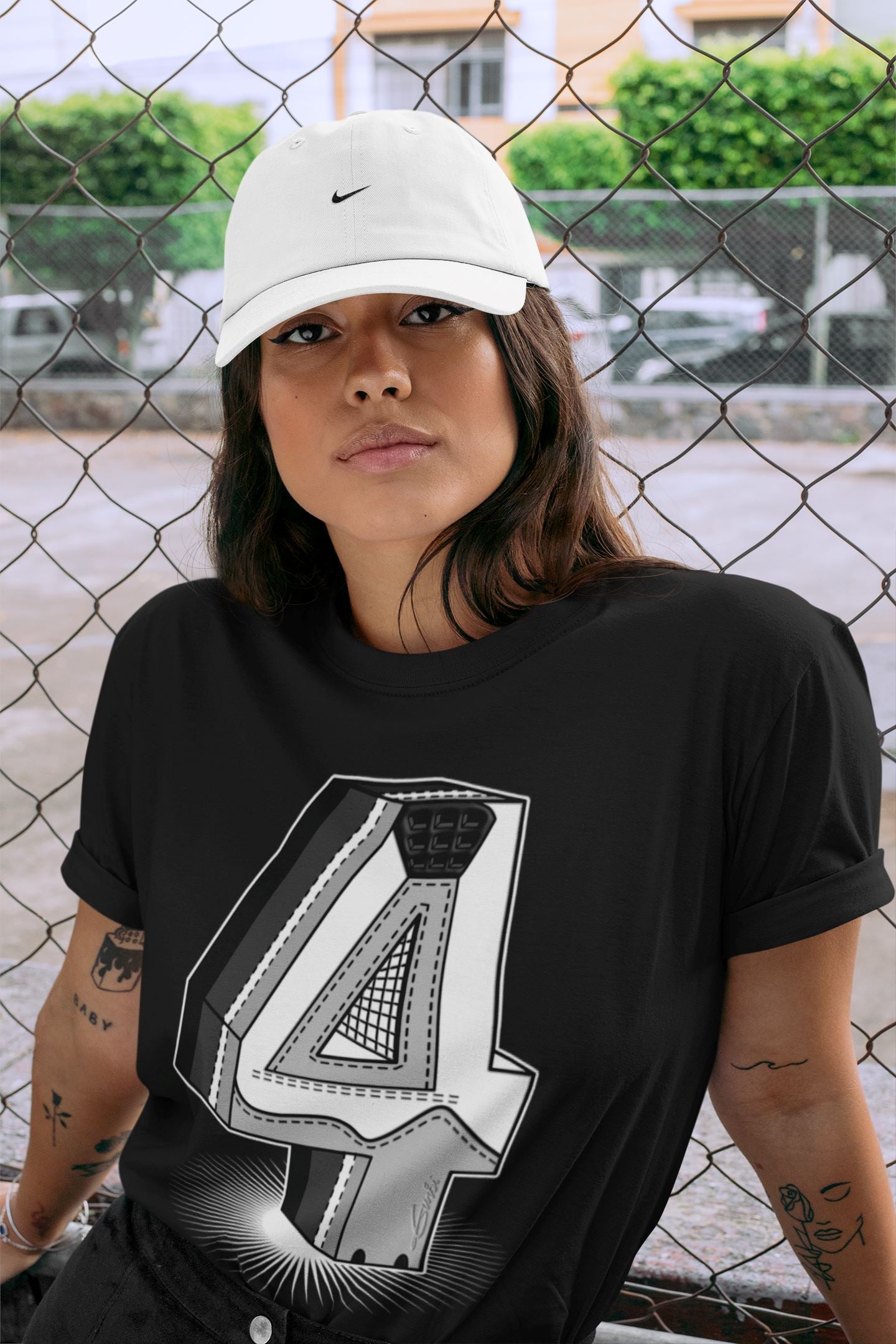 Jordan 4 Military Black Sneaker Match Tees Four Statue Sneaker Tees Jordan 4 Military Black Sneaker Release Tees Unisex Shirts