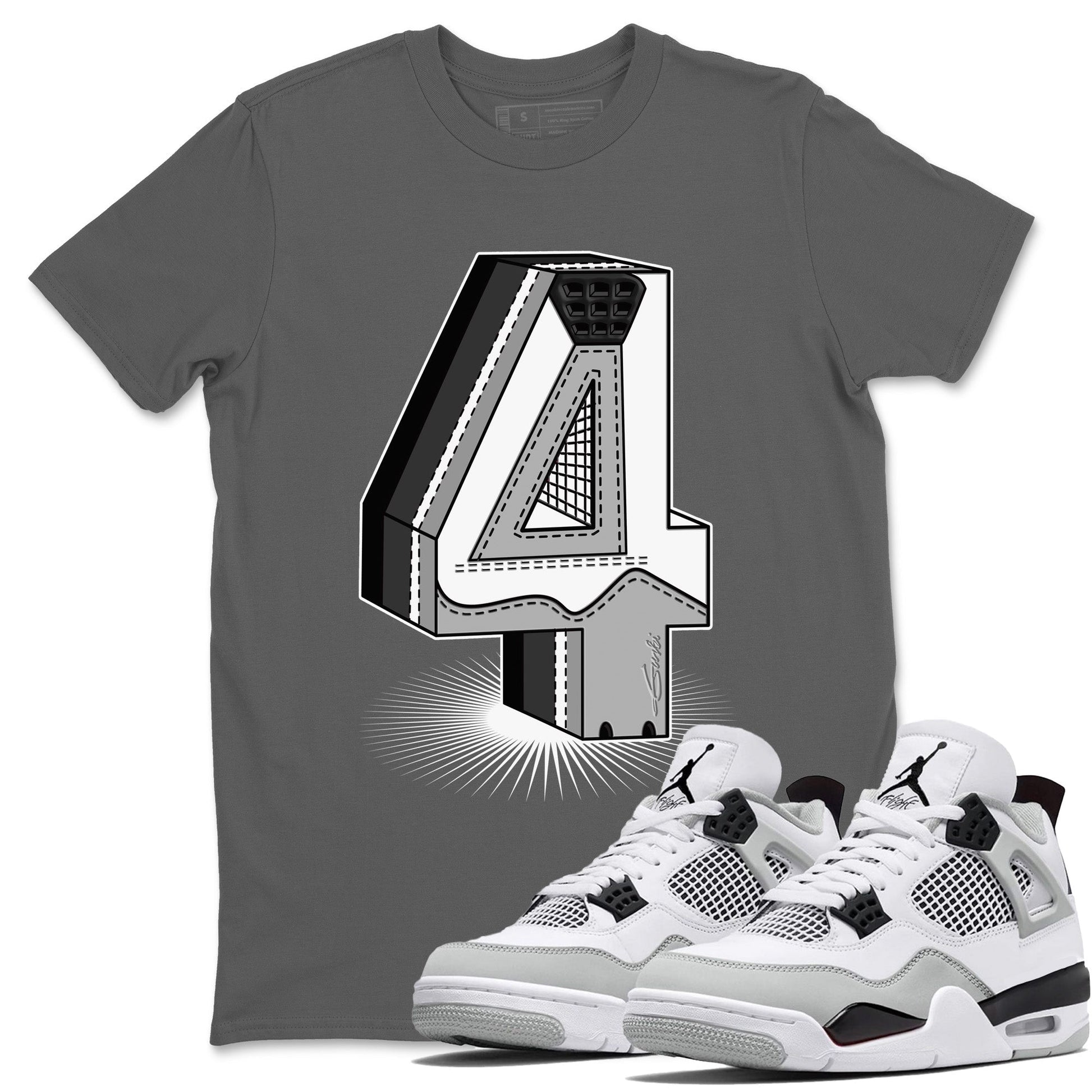 Jordan 4 Military Black Sneaker Match Tees Four Statue Sneaker Tees Jordan 4 Military Black Sneaker Release Tees Unisex Shirts