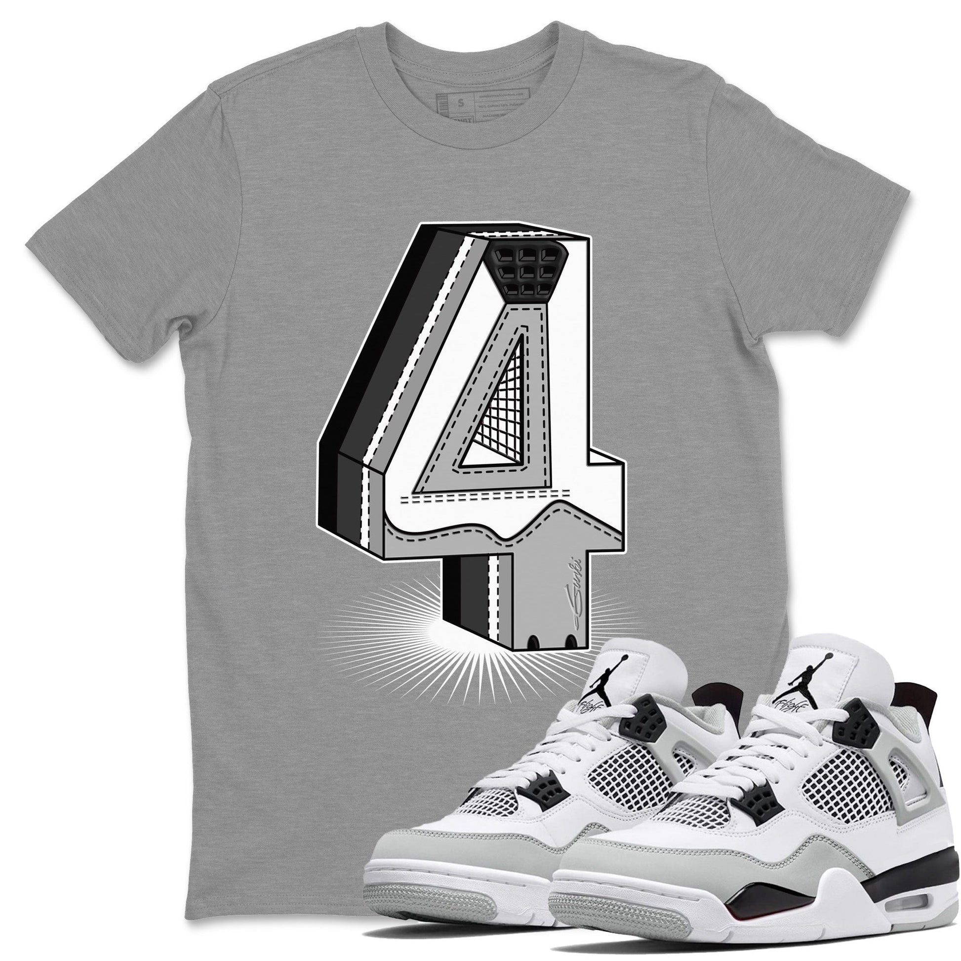 Jordan 4 Military Black Sneaker Match Tees Four Statue Sneaker Tees Jordan 4 Military Black Sneaker Release Tees Unisex Shirts