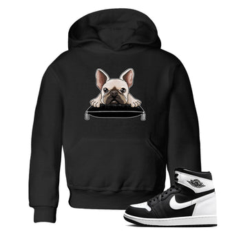 1s Black White shirt to match jordans French Bulldog sneaker tees Air Jordan 1 Black White SNRT sneaker release tees baby toddler Black 1 cotton Shirt
