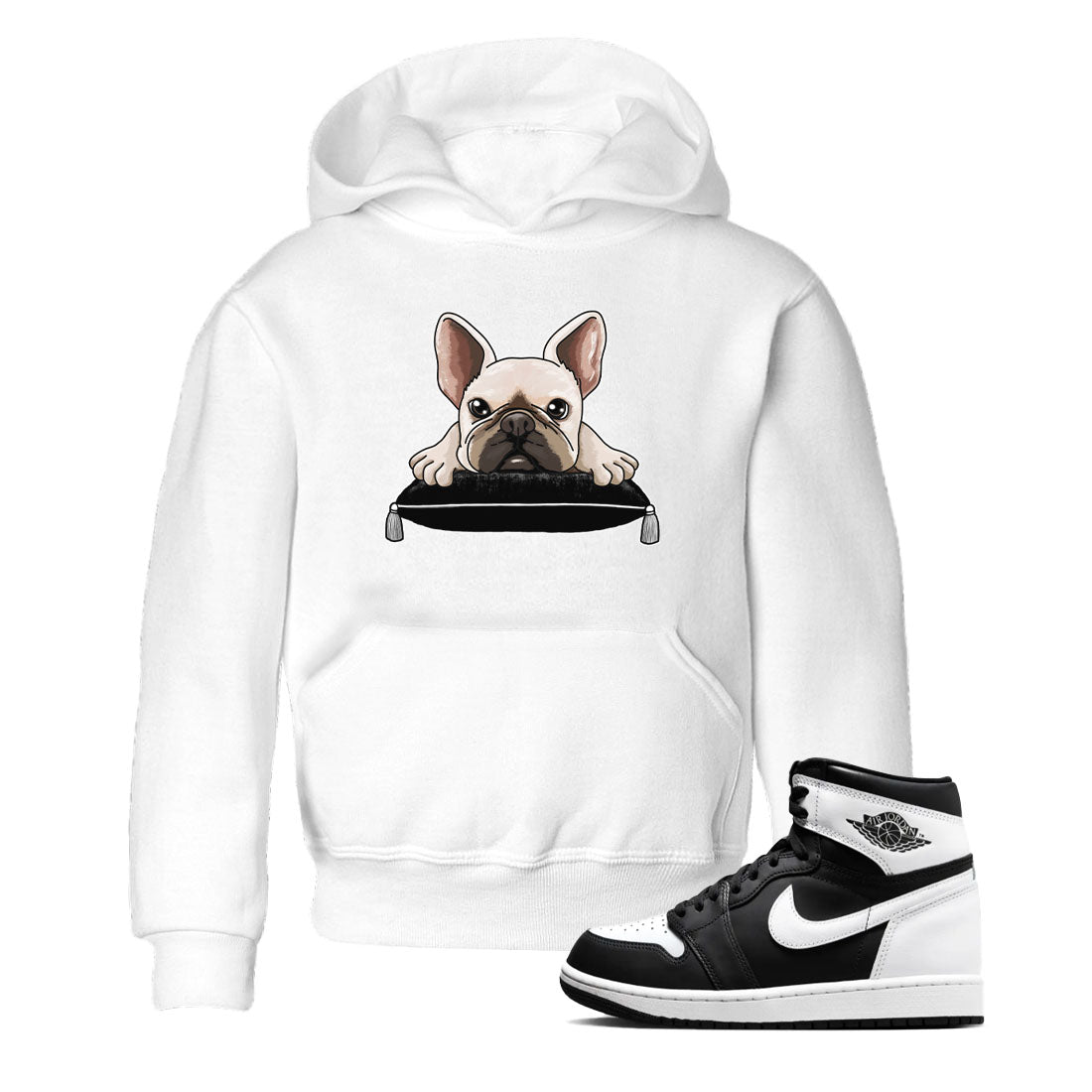 1s Black White shirt to match jordans French Bulldog sneaker tees Air Jordan 1 Black White SNRT sneaker release tees baby toddler White 1 cotton Shirt