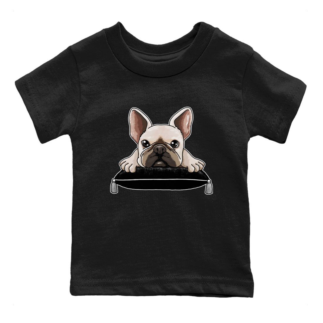 1s Black White shirt to match jordans French Bulldog sneaker tees Air Jordan 1 Black White SNRT sneaker release tees baby toddler Black 2 cotton Shirt