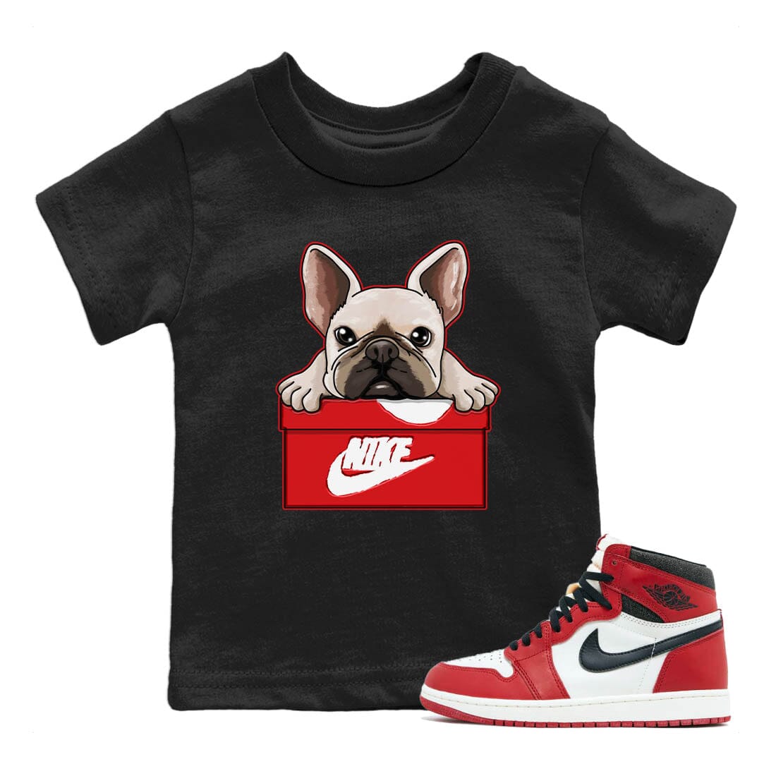 Jordan 1 lost & found Sneaker Match Tees French Bulldog Sneaker Tees Jordan 1 lost & found Sneaker Release Tees Kids Shirts