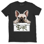 Air Jordan 1 Travis Scott Olive Sneaker Match Tees French Bulldog Sneaker Tees AJ1 Travis Scott Olive Sneaker Release Tees Unisex Shirts Black 2