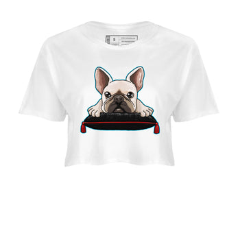 Air Jordan 1 Low UNC to Chicago shirt to match jordans French Bulldog sneaker tees Air Jordan 1 UNC to Chicago SNRT Sneaker Release Tees White 2 Crop T-Shirt