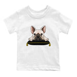 1s Yellow Ochre shirt to match jordans French Bulldog sneaker tees Air Jordan 1 High OG Yellow Ochre SNRT sneaker release tees baby toddler White 2 cotton Shirt