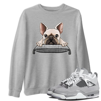 AJ4 Frozen Moments shirt to match jordans French Bulldog sneaker tees Crew Neck AJ4 Frozen Moments SNRT Sneaker Release Tees Unisex Casual Shirts Heather Grey 1 T-Shirt