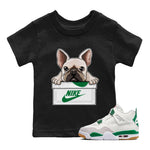 Jordan 4 Pine Green SB Sneaker Match Tees French Bulldog Sneaker Tees 4s Pine Green Nike SB Sneaker Tees Sneaker Release Shirts Kids Shirts Black 1