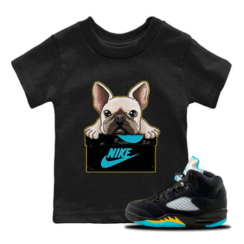 Jordan 5 Aqua Sneaker Match Tees French Bulldog Sneaker Tees Jordan 5 Aqua Sneaker Release Tees Kids Shirts