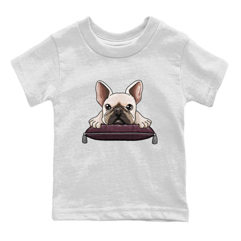 Jordan 5 Burgundy shirt to match jordans French Bulldog sneaker tees Crew Neck AJ5 Burgundy SNRT Sneaker Release Tees Baby Toddler White 2 T-Shirt