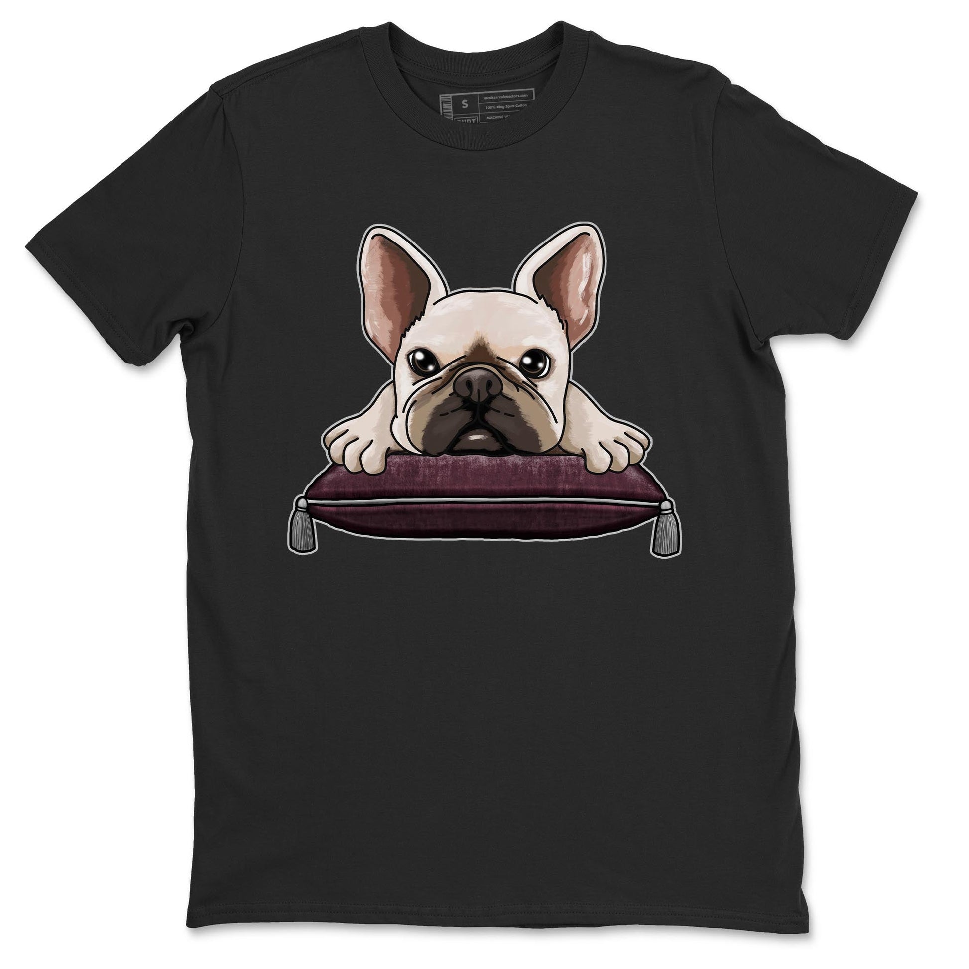 Jordan 5 Burgundy shirt to match jordans French Bulldog sneaker tees Crew Neck AJ5 Burgundy SNRT Sneaker Release Tees Unisex Casual Shirts Black 2 T-Shirt