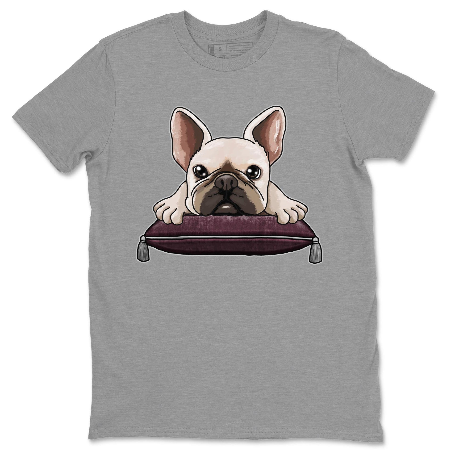 Jordan 5 Burgundy shirt to match jordans French Bulldog sneaker tees Crew Neck AJ5 Burgundy SNRT Sneaker Release Tees Unisex Casual Shirts Heather Grey 2 T-Shirt