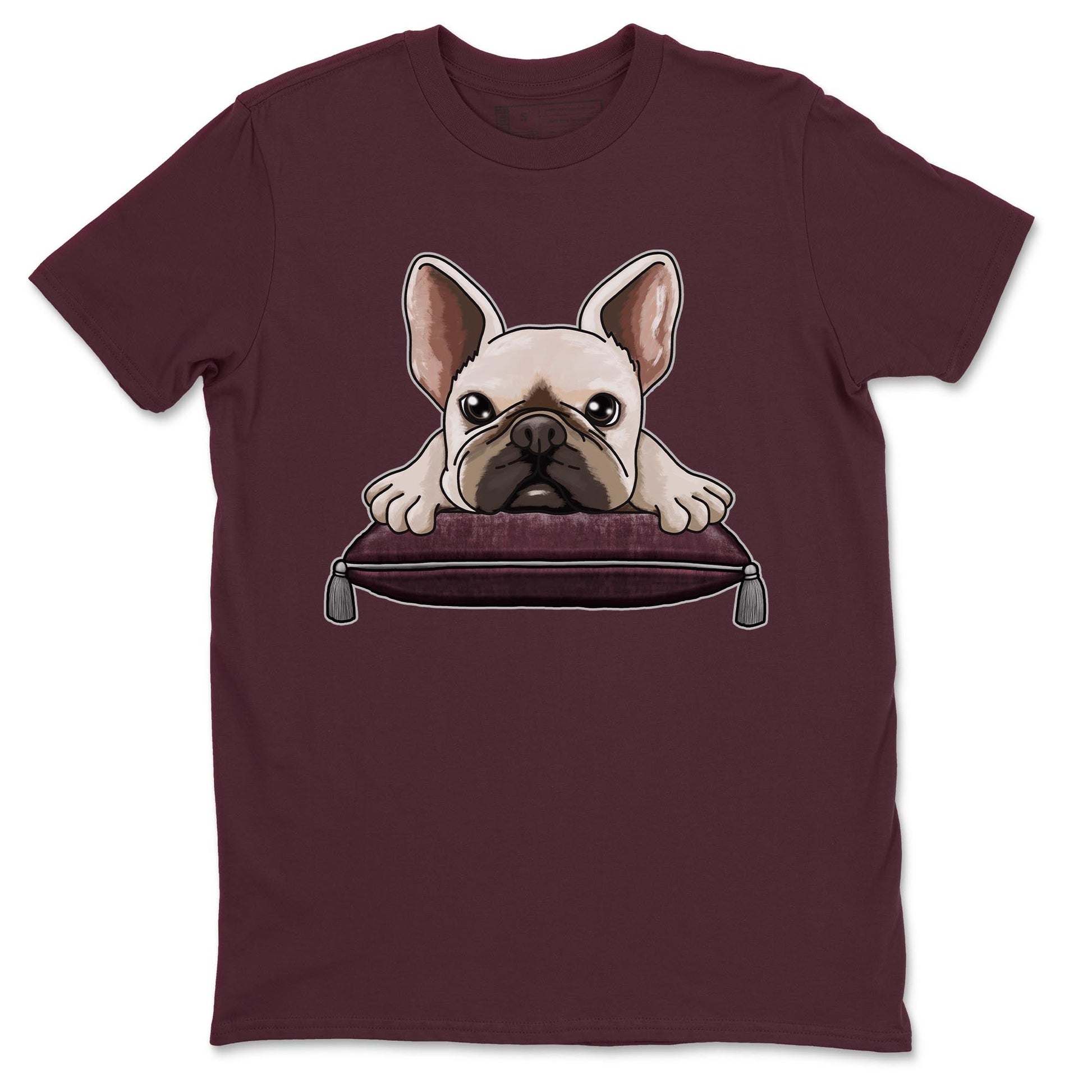 Jordan 5 Burgundy shirt to match jordans French Bulldog sneaker tees Crew Neck AJ5 Burgundy SNRT Sneaker Release Tees Unisex Casual Shirts Maroon 2 T-Shirt