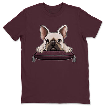 Jordan 5 Burgundy shirt to match jordans French Bulldog sneaker tees Crew Neck AJ5 Burgundy SNRT Sneaker Release Tees Unisex Casual Shirts Maroon 2 T-Shirt