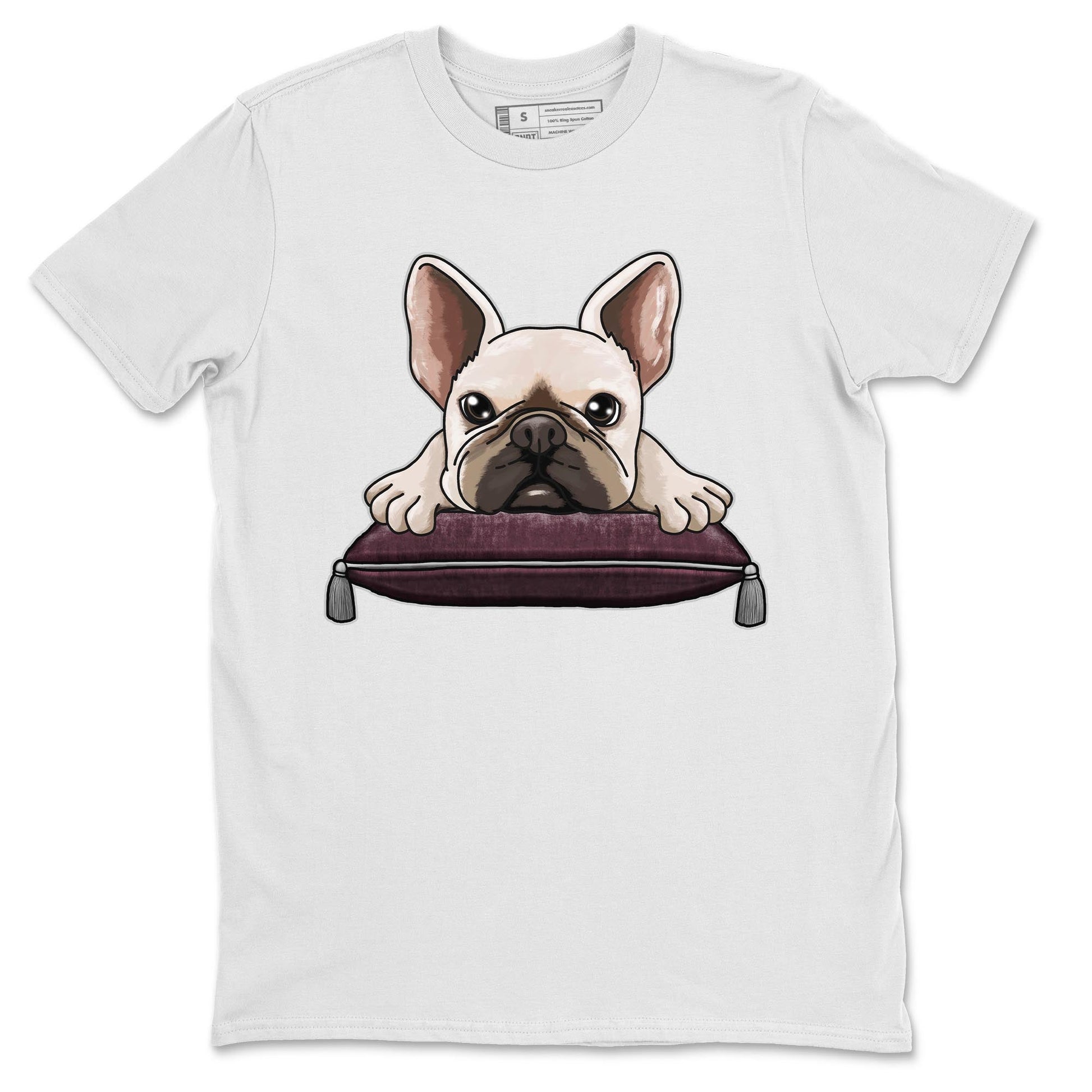 Jordan 5 Burgundy shirt to match jordans French Bulldog sneaker tees Crew Neck AJ5 Burgundy SNRT Sneaker Release Tees Unisex Casual Shirts White 2 T-Shirt