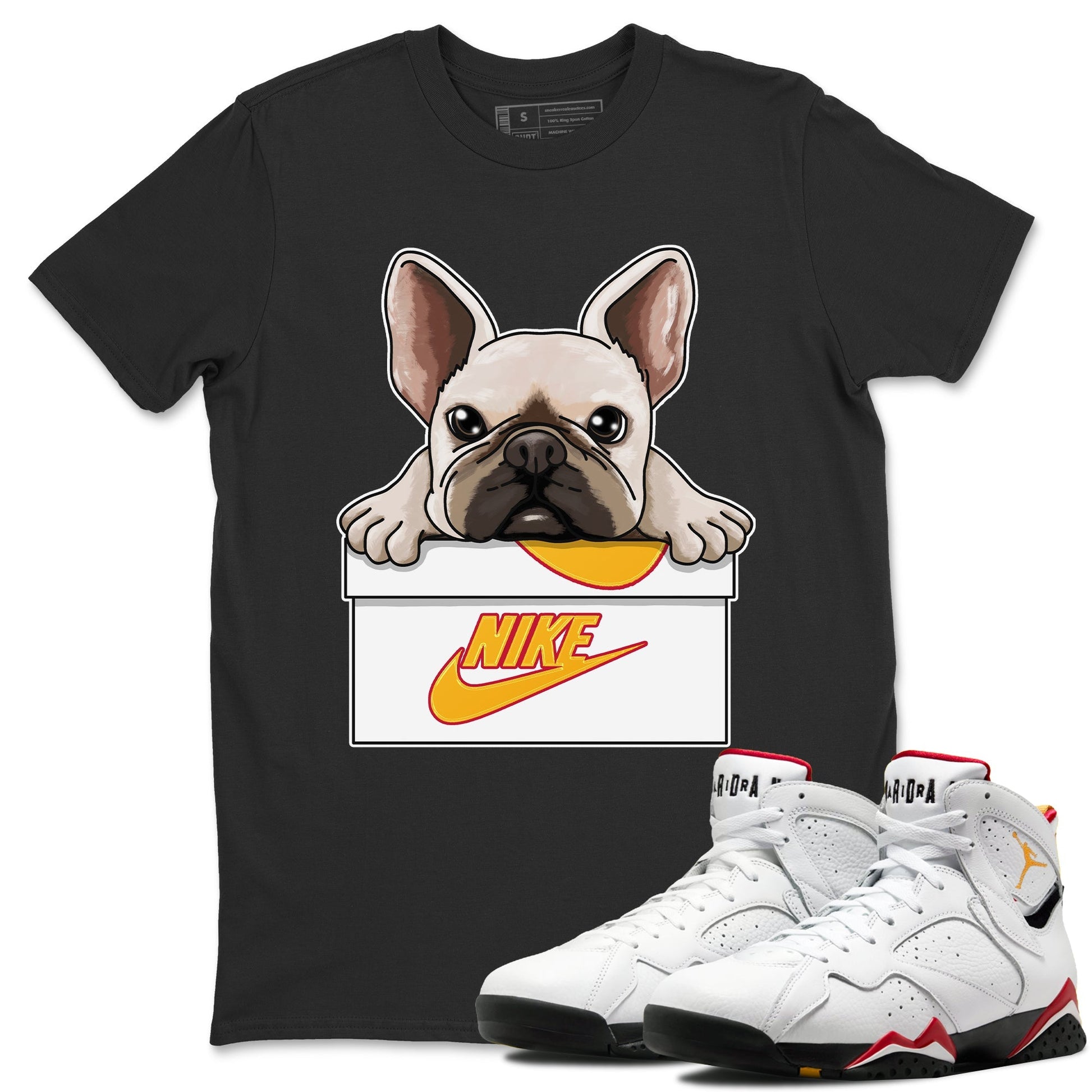 Jordan 7 Cardinal Sneaker Match Tees French Bulldog Sneaker Tees Jordan 7 Cardinal Sneaker Release Tees Unisex Shirts