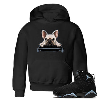Air Jordan 7 Chambray shirt to match jordans French Bulldog sneaker tees AJ7 Chambray SNRT Sneaker Release Tees Baby Toddler Black 1 T-Shirt