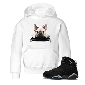 Air Jordan 7 Chambray shirt to match jordans French Bulldog sneaker tees AJ7 Chambray SNRT Sneaker Release Tees Baby Toddler White 1 T-Shirt