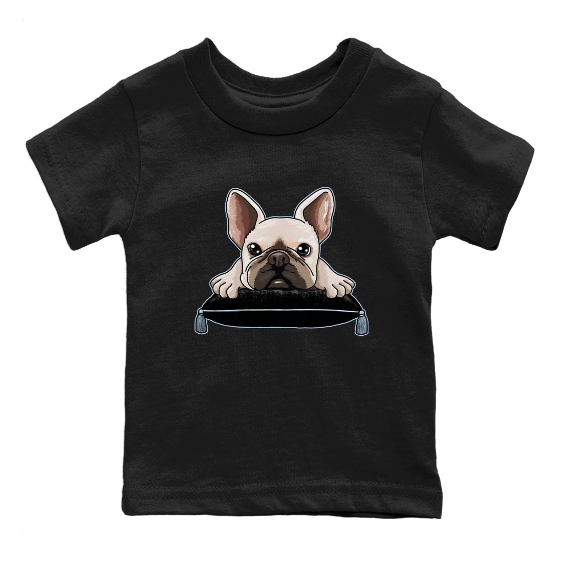 Air Jordan 7 Chambray shirt to match jordans French Bulldog sneaker tees AJ7 Chambray SNRT Sneaker Release Tees Baby Toddler Black 2 T-Shirt