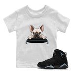 Air Jordan 7 Chambray shirt to match jordans French Bulldog sneaker tees AJ7 Chambray SNRT Sneaker Release Tees Baby Toddler White 1 T-Shirt