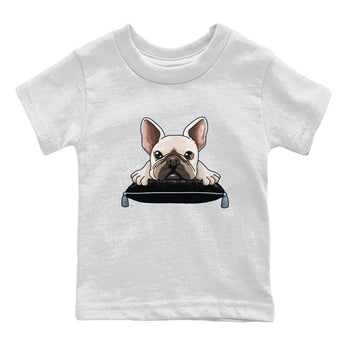 Air Jordan 7 Chambray shirt to match jordans French Bulldog sneaker tees AJ7 Chambray SNRT Sneaker Release Tees Baby Toddler White 2 T-Shirt
