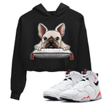 Air Jordan 7 White Infrared shirt to match jordans French Bulldog sneaker tees White Infrared 7s SNRT Sneaker Release Tees Black 1 Crop T-Shirt