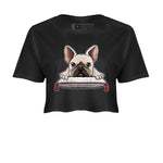 Air Jordan 7 White Infrared shirt to match jordans French Bulldog sneaker tees White Infrared 7s SNRT Sneaker Release Tees Black 2 Crop T-Shirt