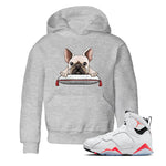 Air Jordan 7 White Infrared shirt to match jordans French Bulldog sneaker tees White Infrared 7s SNRT Sneaker Release Tees Baby Toddler Heather Grey 1 T-Shirt