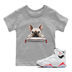 Air Jordan 7 White Infrared shirt to match jordans French Bulldog sneaker tees White Infrared 7s SNRT Sneaker Release Tees Baby Toddler Heather Grey 1 T-Shirt