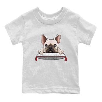 Air Jordan 7 White Infrared shirt to match jordans French Bulldog sneaker tees White Infrared 7s SNRT Sneaker Release Tees Baby Toddler White 2 T-Shirt