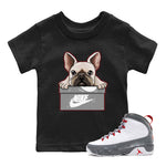 Jordan 9 Fire Red Sneaker Match Tees French Bulldog Sneaker Tees Jordan 9 Fire Red Sneaker Release Tees Kids Shirts