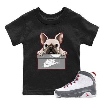 Jordan 9 Fire Red Sneaker Match Tees French Bulldog Sneaker Tees Jordan 9 Fire Red Sneaker Release Tees Kids Shirts