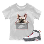Jordan 9 Fire Red Sneaker Match Tees French Bulldog Sneaker Tees Jordan 9 Fire Red Sneaker Release Tees Kids Shirts