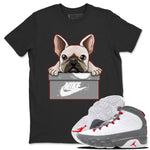 Jordan 9 Fire Red Sneaker Match Tees French Bulldog Sneaker Tees Jordan 9 Fire Red Sneaker Release Tees Unisex Shirts