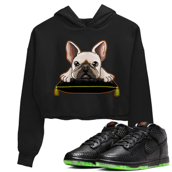 Dunk Mid Premium shirt to match jordans French Bulldog sneaker tees Dunk Mid Halloween SNRT Sneaker Tees Sneaker Matching Clothing Brand Black 1 Crop T-Shirt