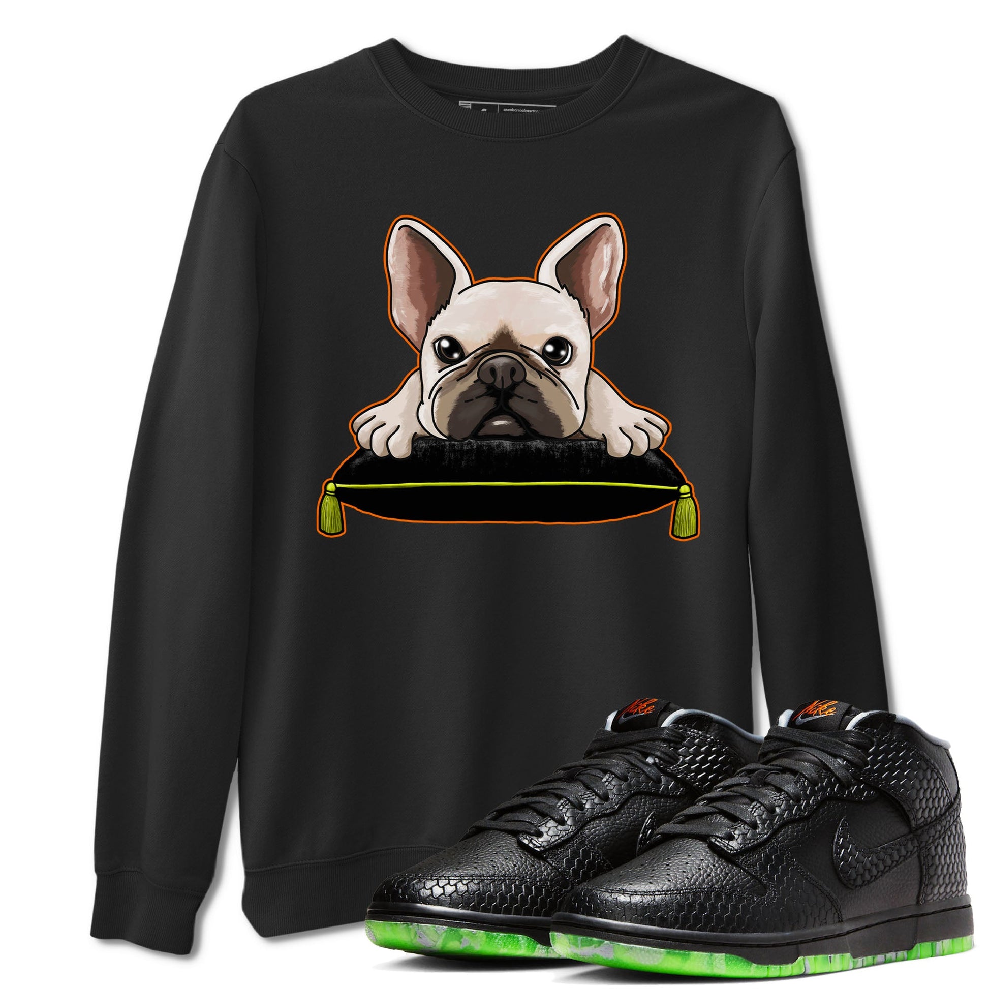 Dunk Mid Premium shirt to match jordans French Bulldog sneaker tees Dunk Mid Halloween SNRT Sneaker Tees Sneaker Matching Clothing Brand Unisex Sneaker Tee Black 1 T-Shirt