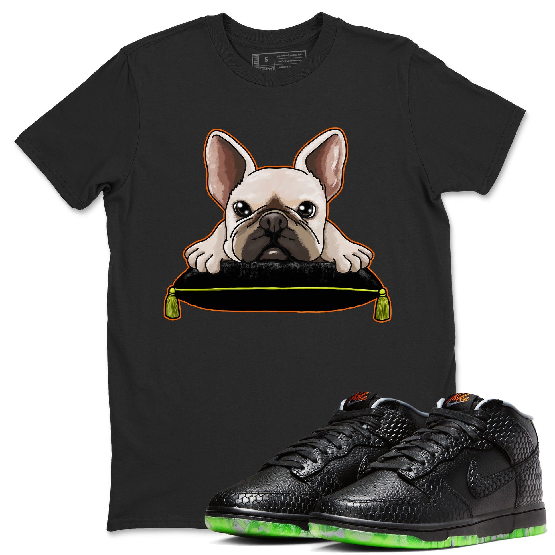 Dunk Mid Premium shirt to match jordans French Bulldog sneaker tees Dunk Mid Halloween SNRT Sneaker Tees Sneaker Matching Clothing Brand Unisex Sneaker Tee Black 1 T-Shirt