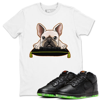 Dunk Mid Premium shirt to match jordans French Bulldog sneaker tees Dunk Mid Halloween SNRT Sneaker Tees Sneaker Matching Clothing Brand Unisex Sneaker Tee White 1 T-Shirt